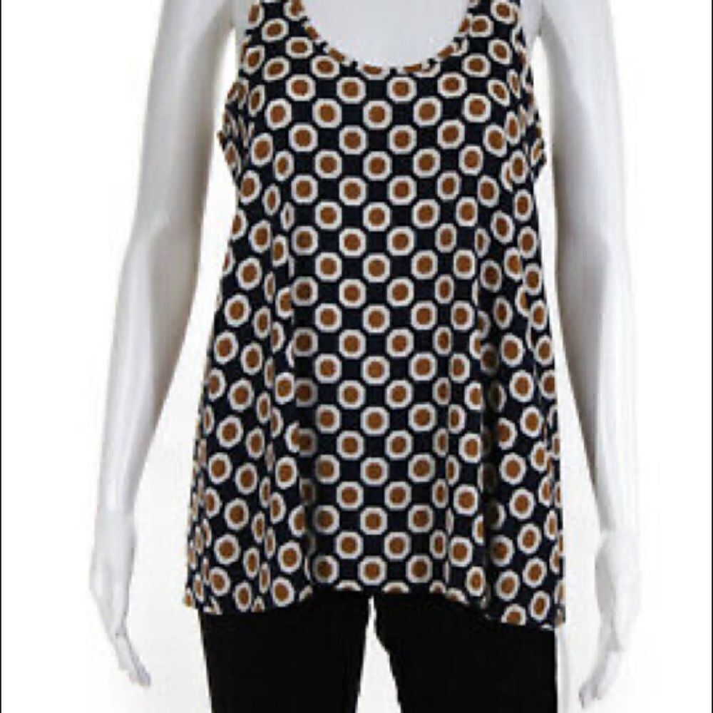 Theory Silk Geometric Print Tank sz P